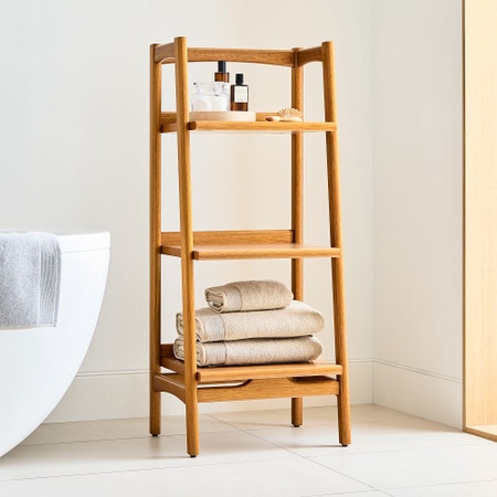 Mid-Century Modern Bath Ladder Storage Stylish Functional