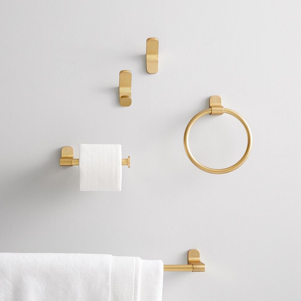 Mid-Century Bathroom Hardware - Antique Brass