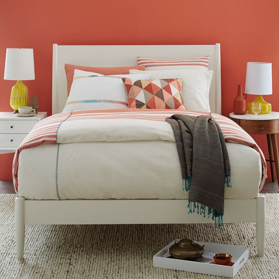 Mid-Century Bed - White