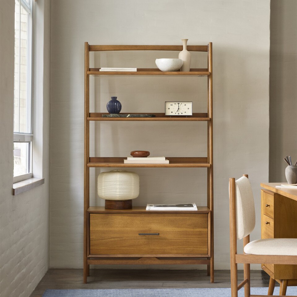 Mid-Century Bookshelf w/ Drawer (97 cm)