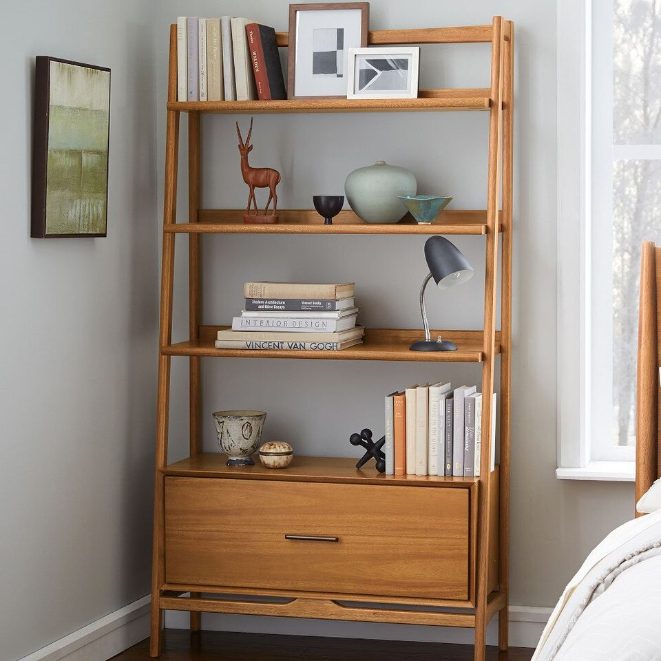 Mid-Century Bookshelf w/ Drawer (97 cm)