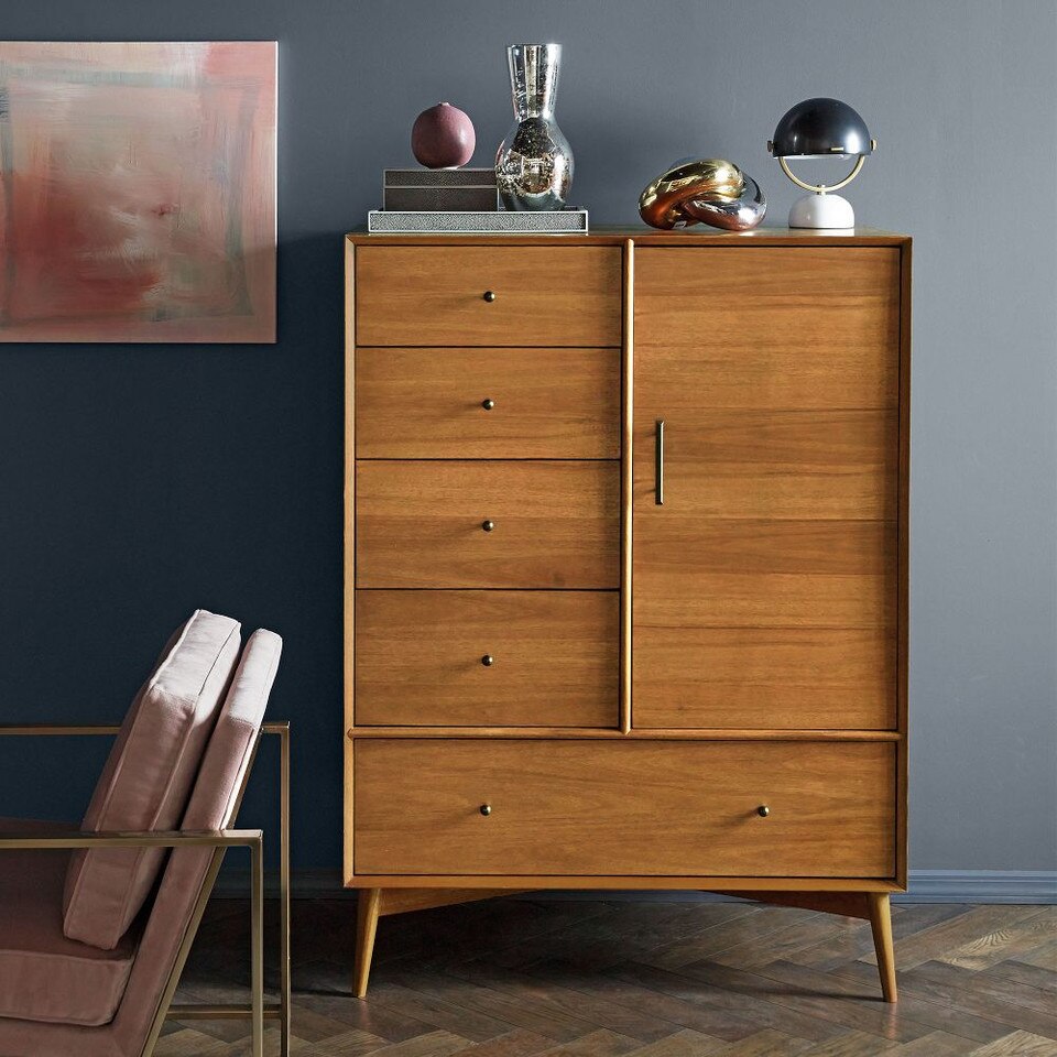 Mid-Century Modern Chifforobe (102 cm) - Acorn