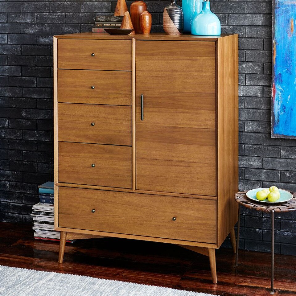 Mid-Century Modern Chifforobe (102 cm) - Acorn