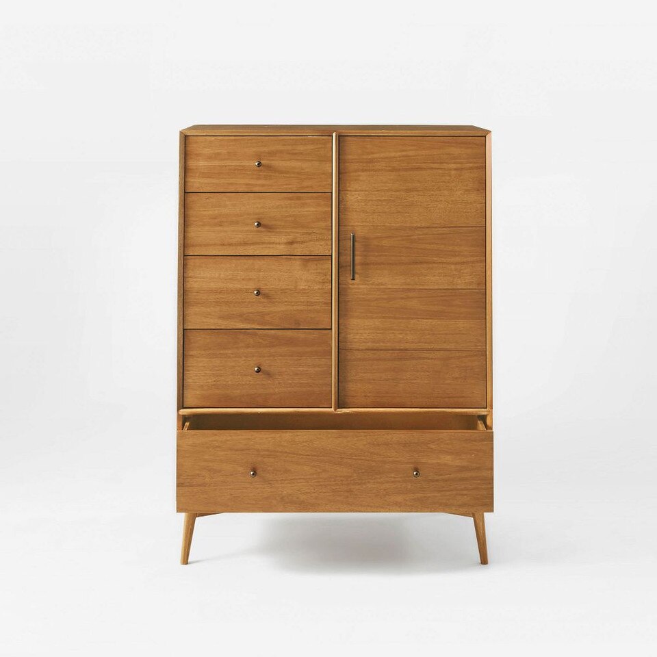 Mid-Century Modern Chifforobe (102 cm) - Acorn