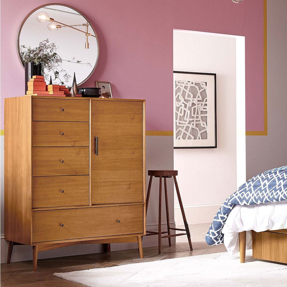 Mid-Century Modern Chifforobe (102 cm) - Acorn