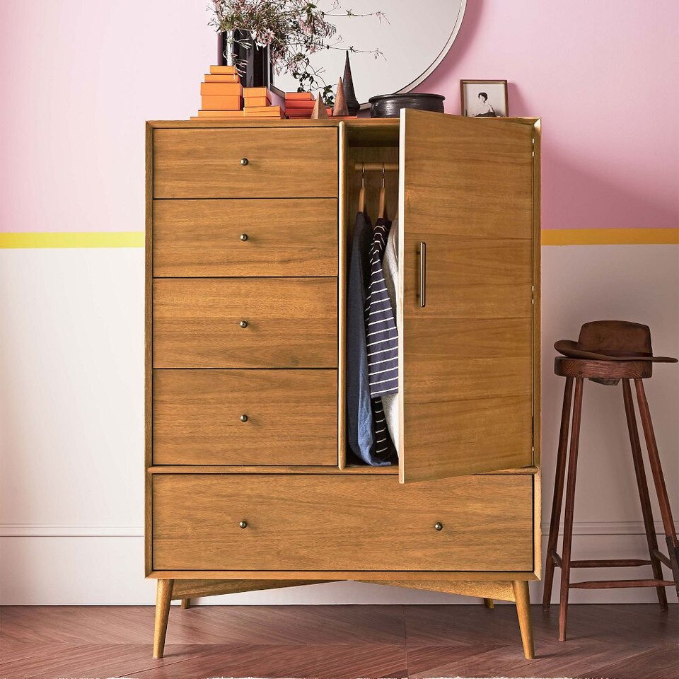 Mid-Century Modern Chifforobe (102 cm) - Acorn