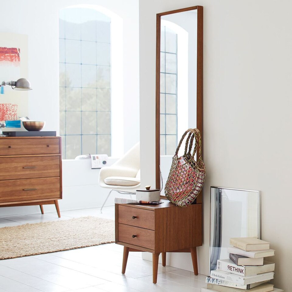 Mid-Century Modern Console w/ Mirror - Acorn