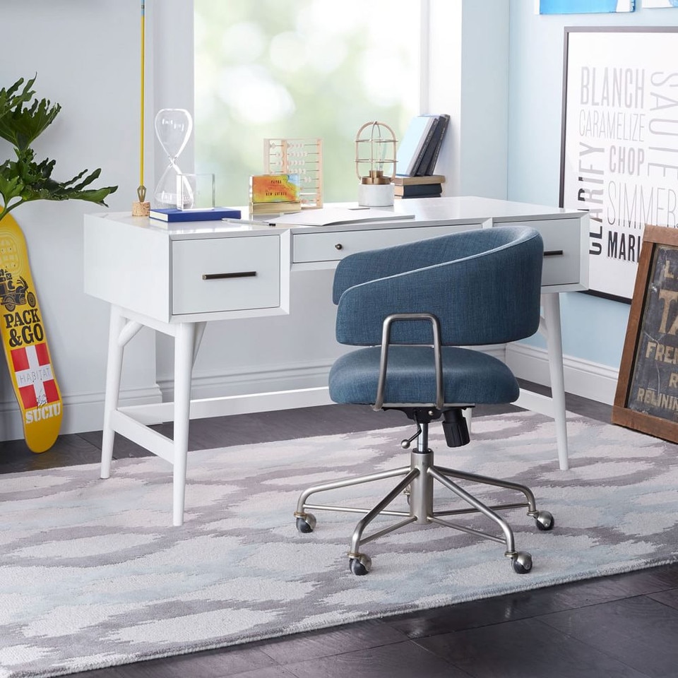 Mid-Century Desk - White