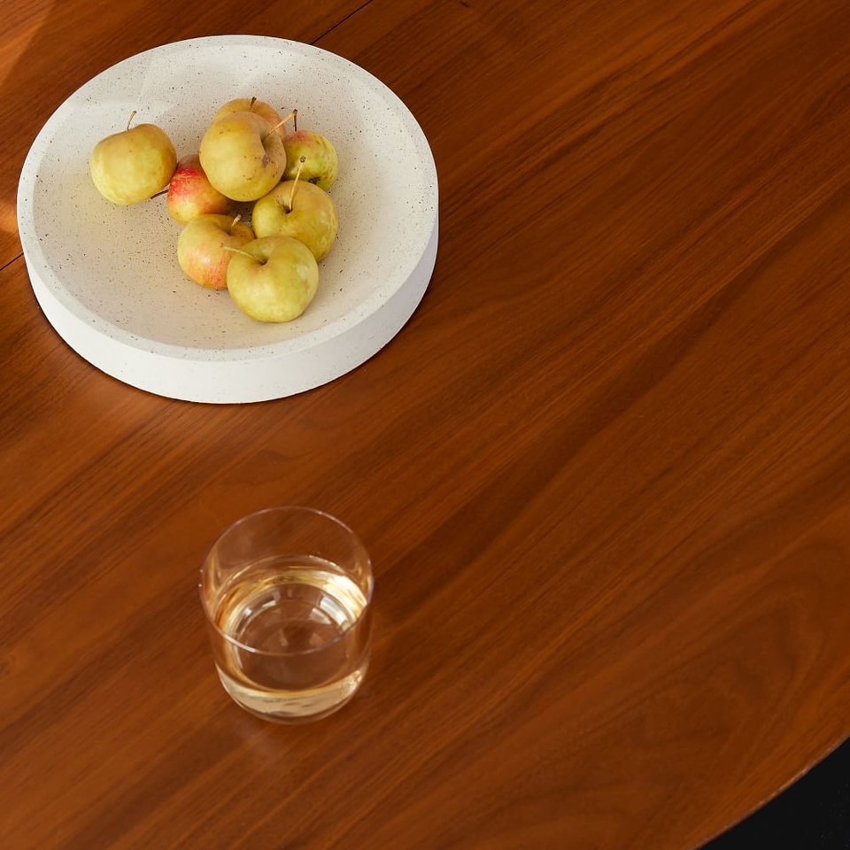 Mid-Century Modern Round Extendable Dining Table