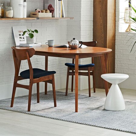 Mid Century Round Expandable Dining Table West Elm United Kingdom Mid Century Round Expandable Dining, Mid Century Modern Round Dining Table Set For 6