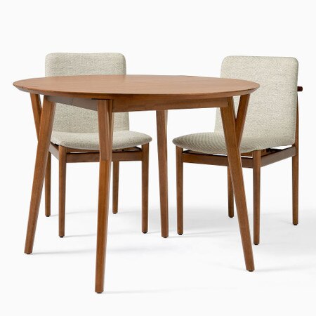 Mid Century Round Expandable Dining Table West Elm United Kingdom Mid Century Round Expandable Dining, Round Extendable Dining Table And Chairs