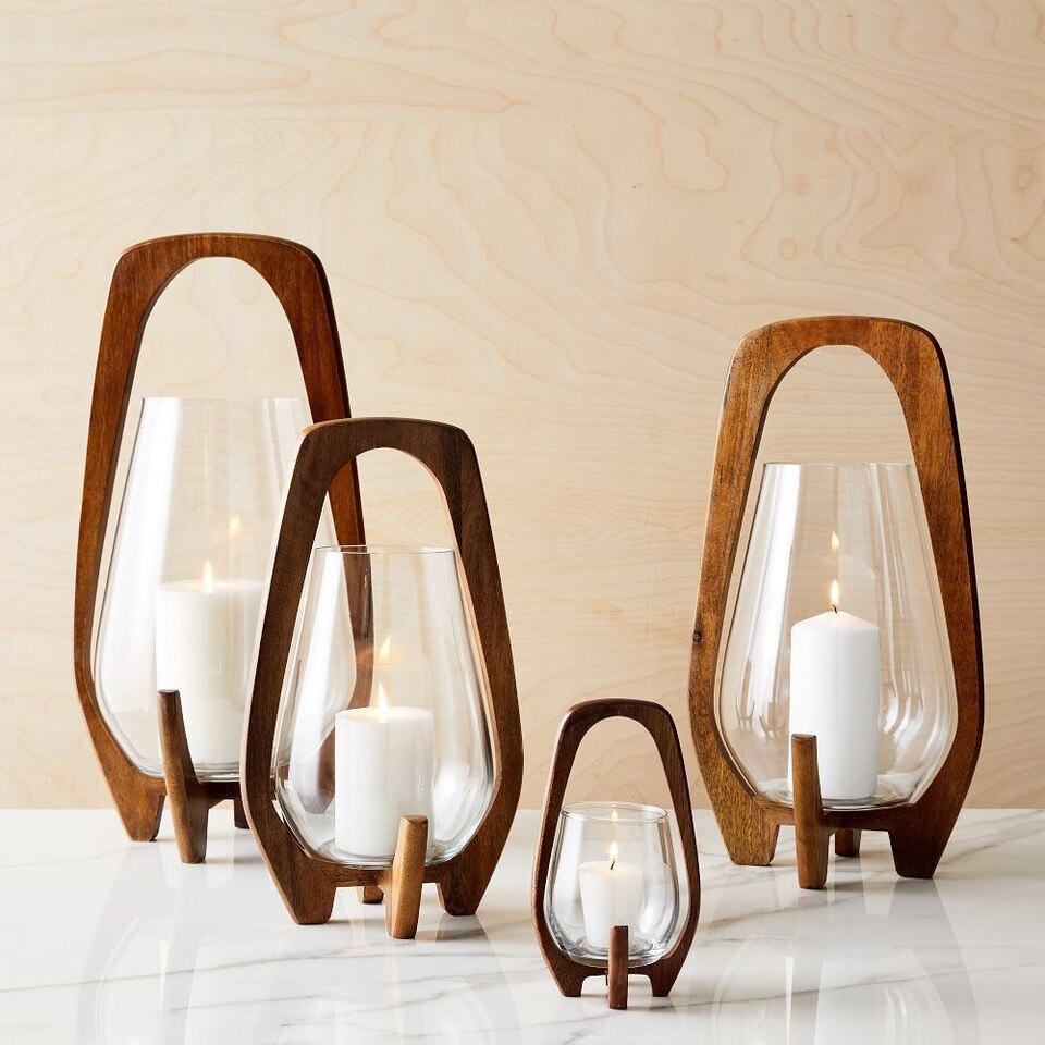 Mid-Century Modern Wood Lanterns