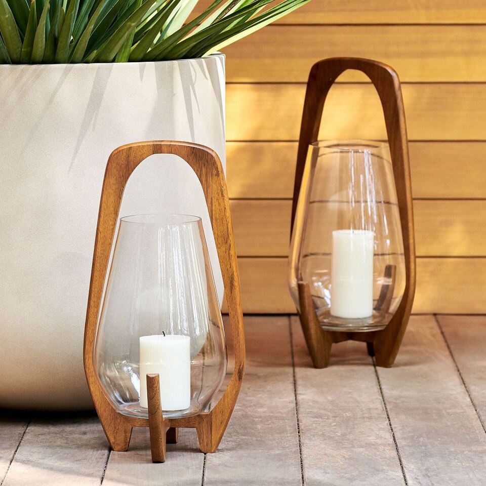 Mid-Century Modern Wood Lanterns