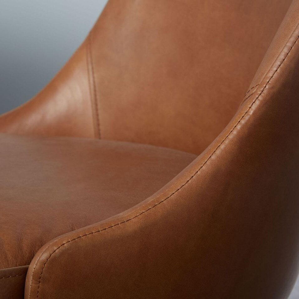 Mid-Century Modern Leather Dining Chair