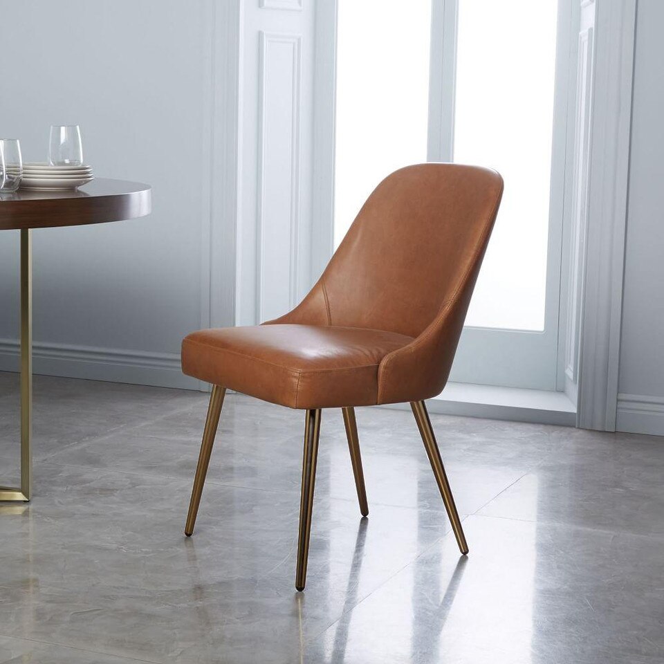 Mid-Century Modern Leather Dining Chair