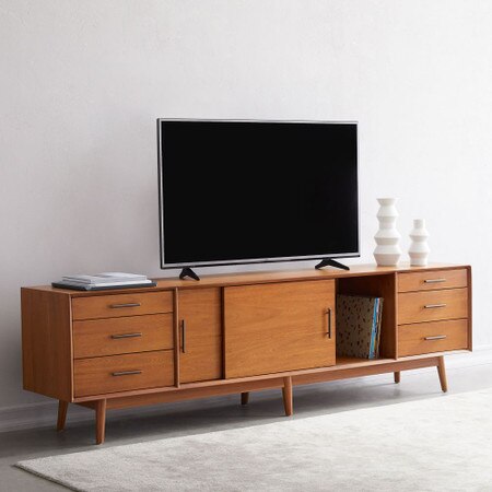 Mid Century Media Console 244 Cm West Elm United Kingdom Mid Century Media Console 244 Cm, Mid Century Tv Cabinet Uk