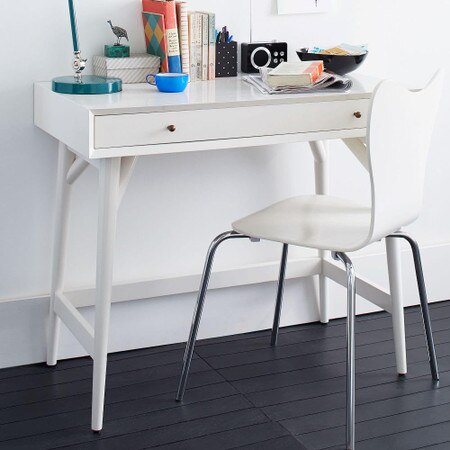 Mid Century Mini Desk White West Elm United Kingdom