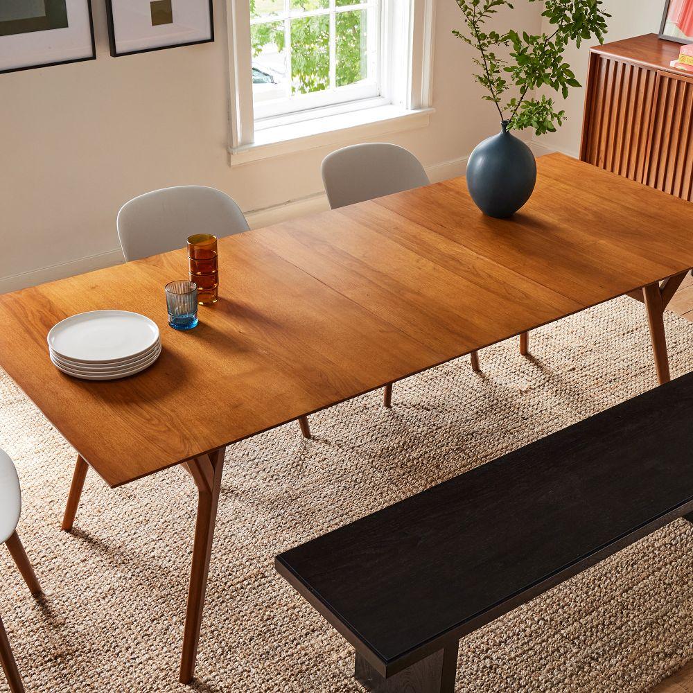West Elm Mid Century Modern Wood Extendable Dining Table West Elm