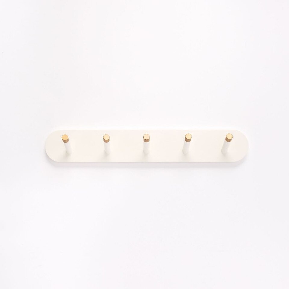 Mid-Century Modern Hook Rack - White