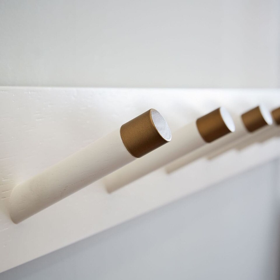 Mid-Century Modern Hook Rack - White