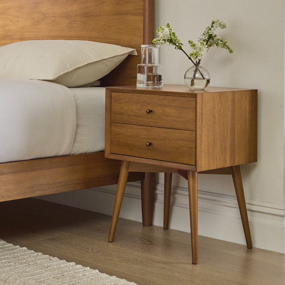 Mid-Century Modern Closed Bedside Table (46 cm)