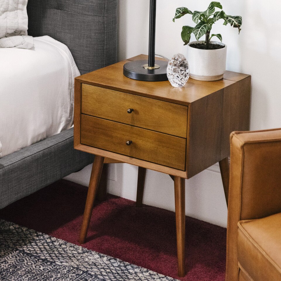 Mid-Century Modern Closed Bedside Table (46 cm)