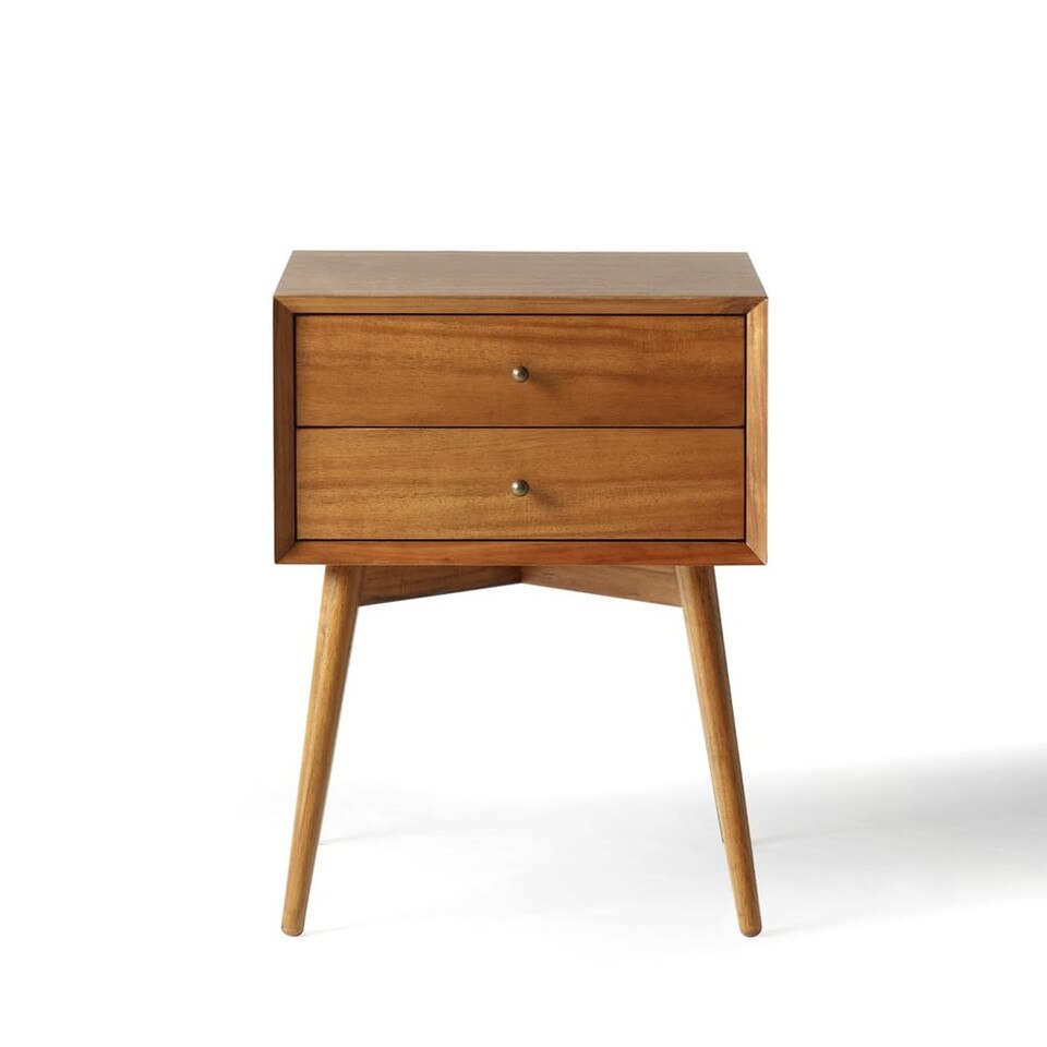 Mid-Century Modern Closed Bedside Table (46 cm)
