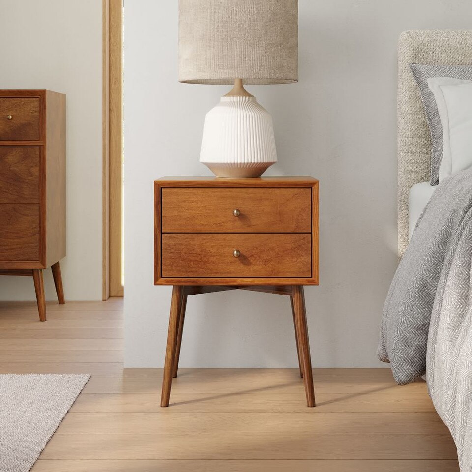 Mid-Century Modern Closed Bedside Table (46 cm)