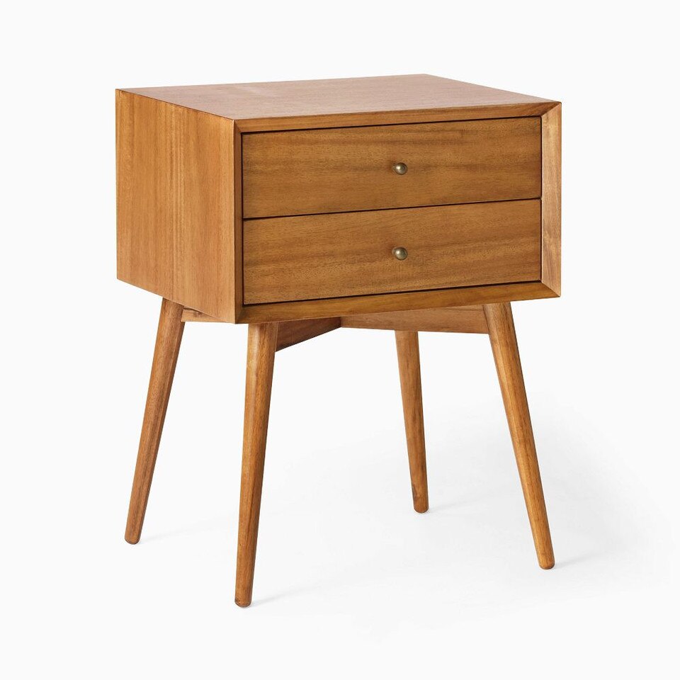 Mid-Century Modern Closed Bedside Table (46 cm)