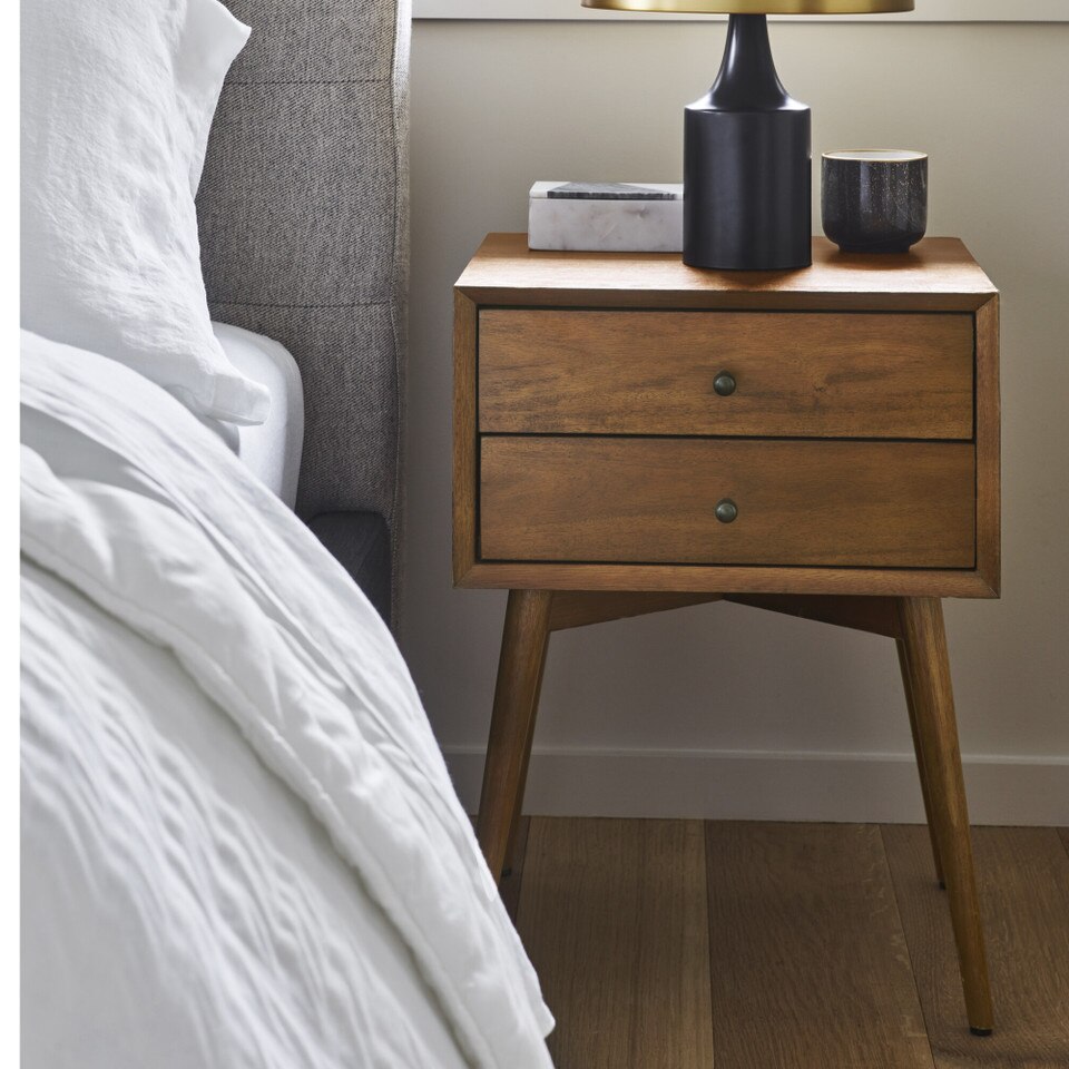 Mid-Century Modern Closed Bedside Table (46 cm)