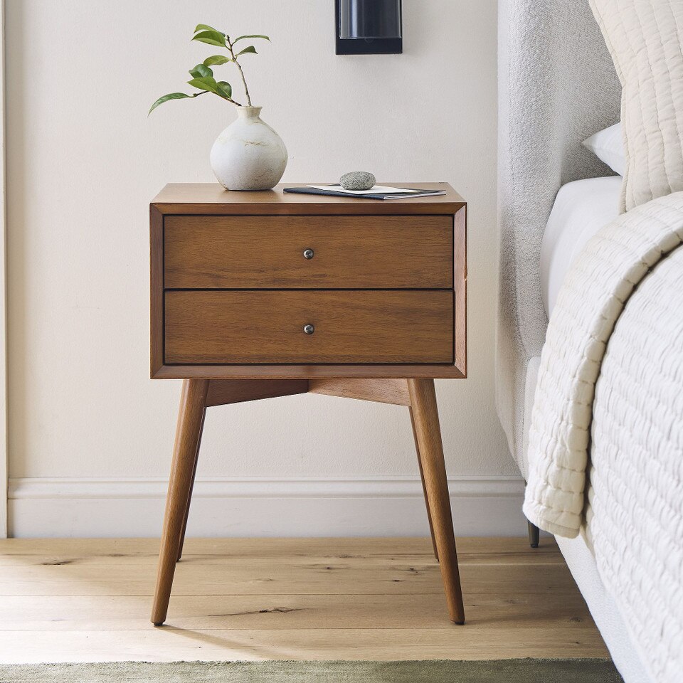 Mid-Century Modern Closed Bedside Table (46 cm)