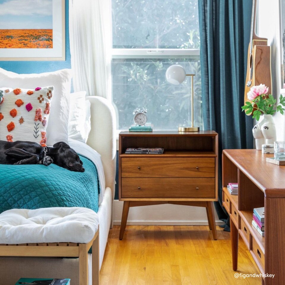 Mid-Century Modern Open Bedside Table (71 cm)