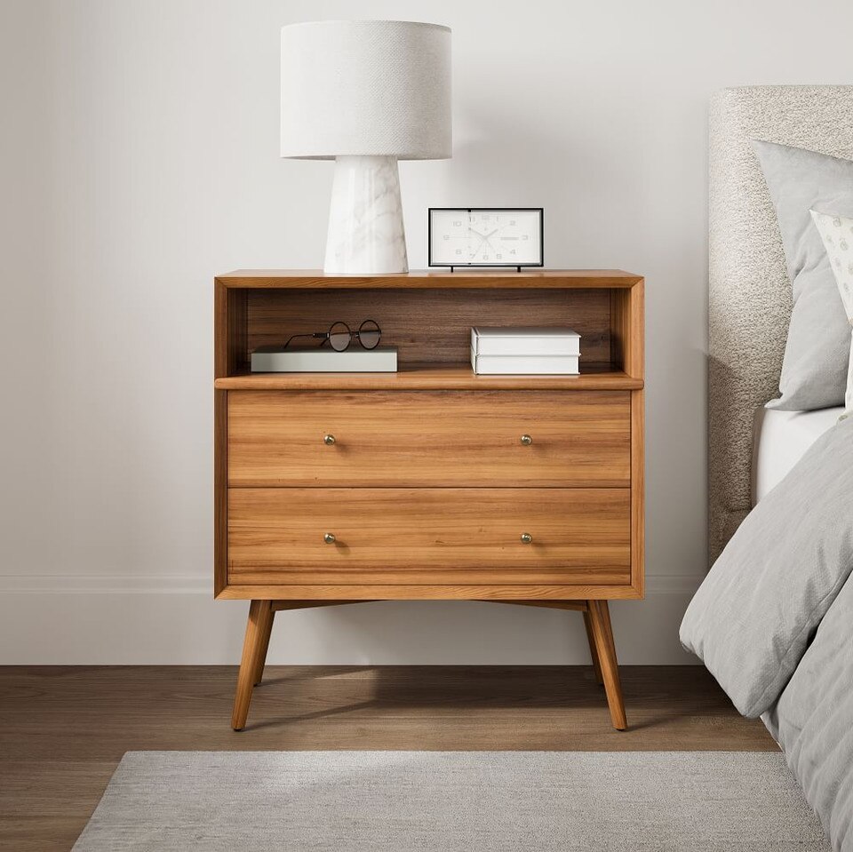 Mid-Century Modern Open Bedside Table (71 cm)