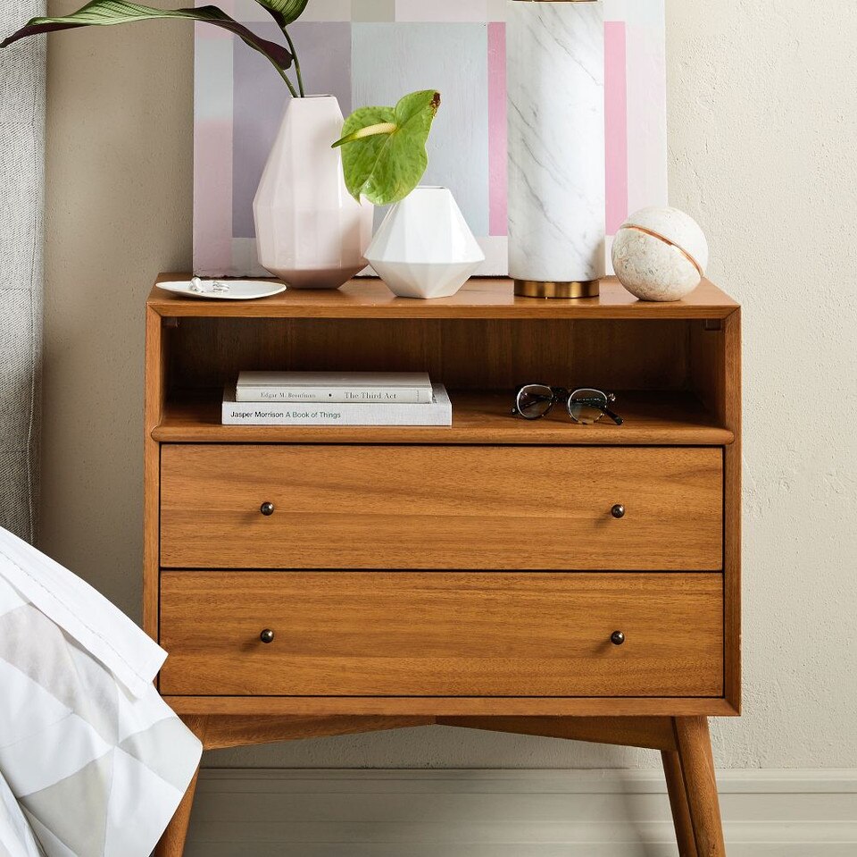 Mid-Century Modern Open Bedside Table (71 cm)