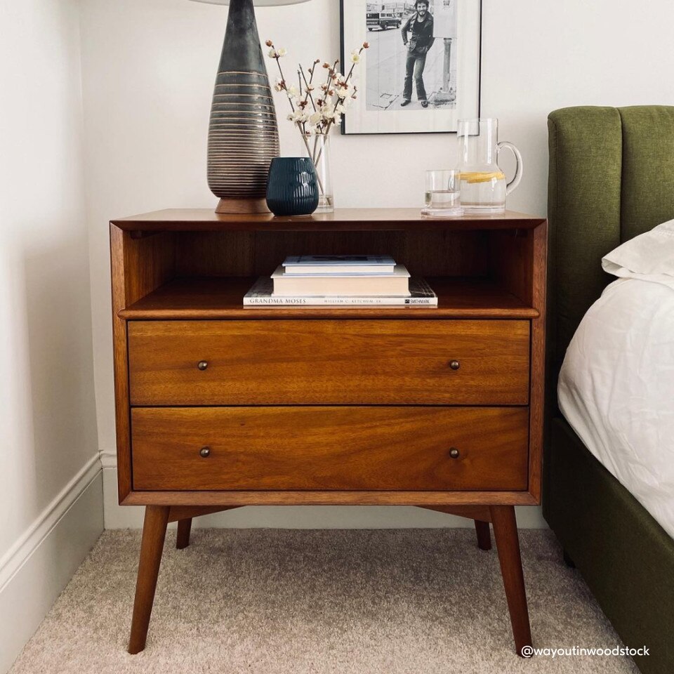 Mid-Century Modern Open Bedside Table (71 cm)