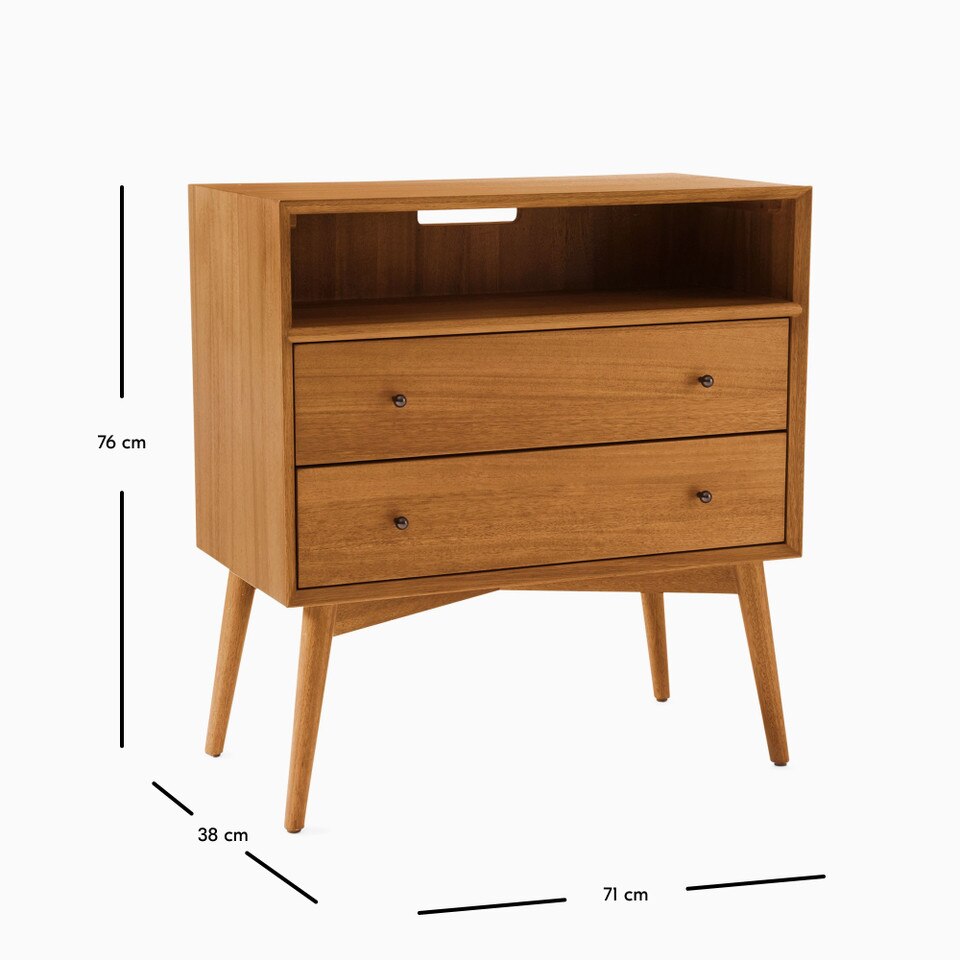 Mid-Century Modern Open Bedside Table (71 cm)