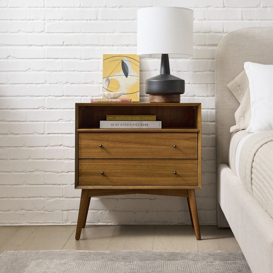 Mid-Century Modern Open Bedside Table (71 cm)