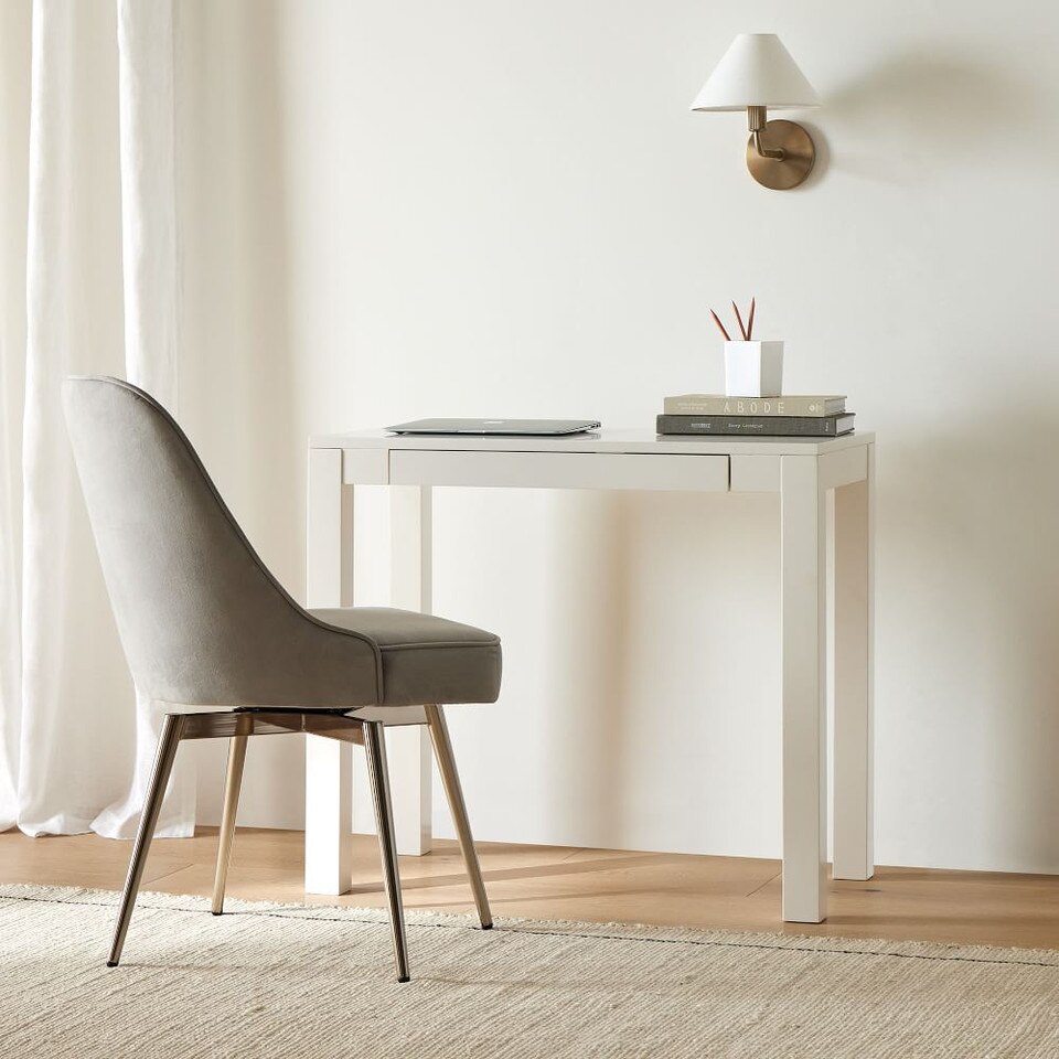 Mid-Century Modern Swivel Office Chair - Metal Legs
