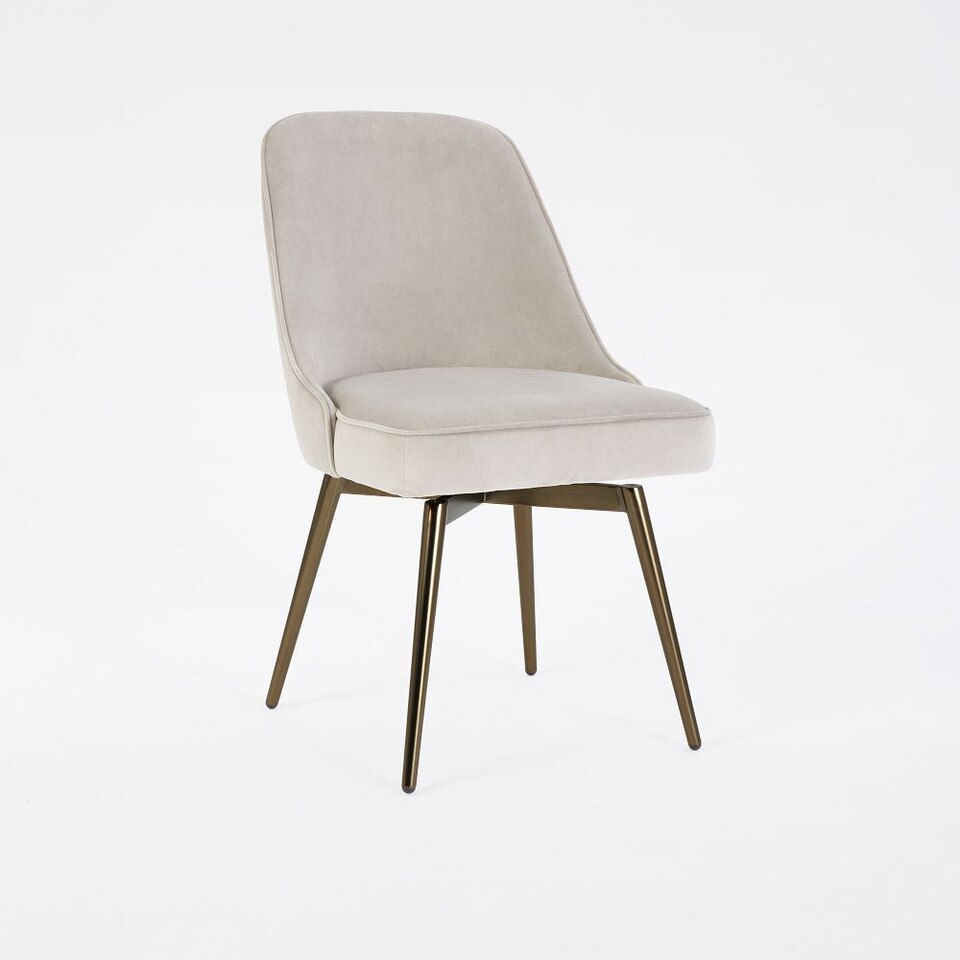 Mid-Century Modern Swivel Office Chair - Metal Legs