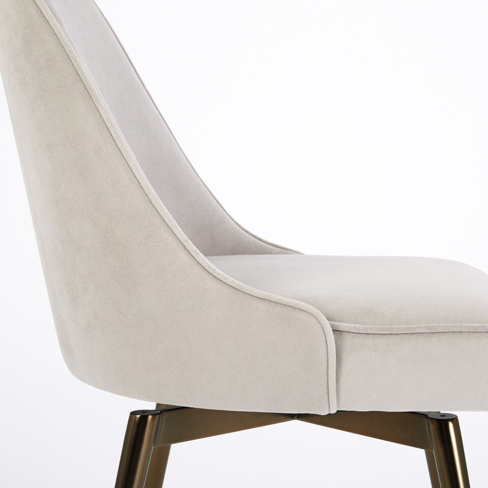 Mid-Century Modern Swivel Office Chair - Metal Legs