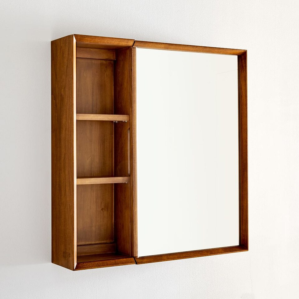 Mid-Century Modern Bathroom Cabinet w/ Shelves