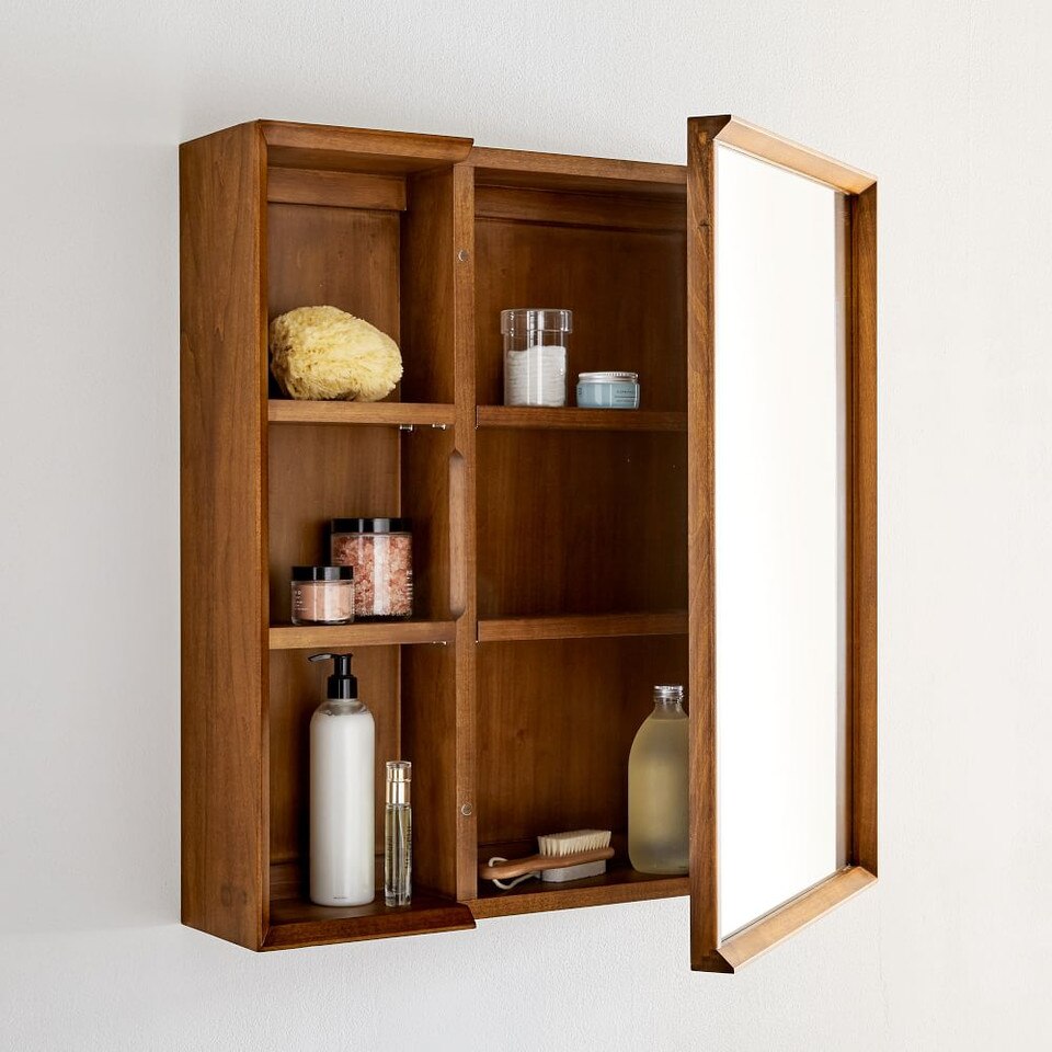 Mid-Century Modern Bathroom Cabinet w/ Shelves
