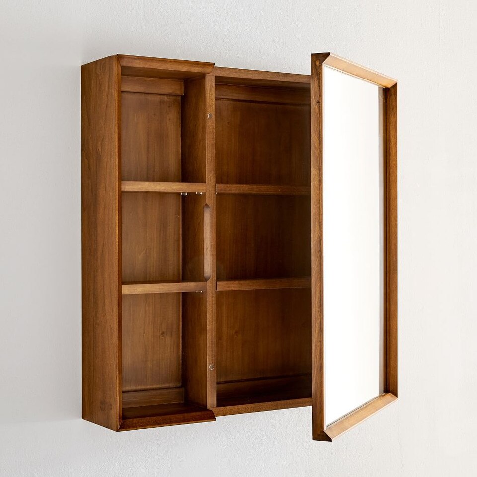 Mid-Century Modern Bathroom Cabinet w/ Shelves