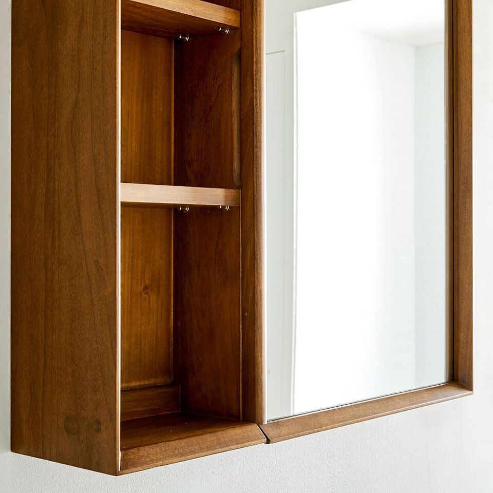 Mid-Century Modern Bathroom Cabinet w/ Shelves