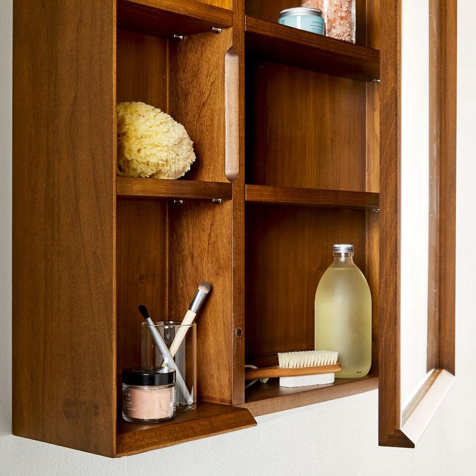 Mid-Century Modern Bathroom Cabinet w/ Shelves