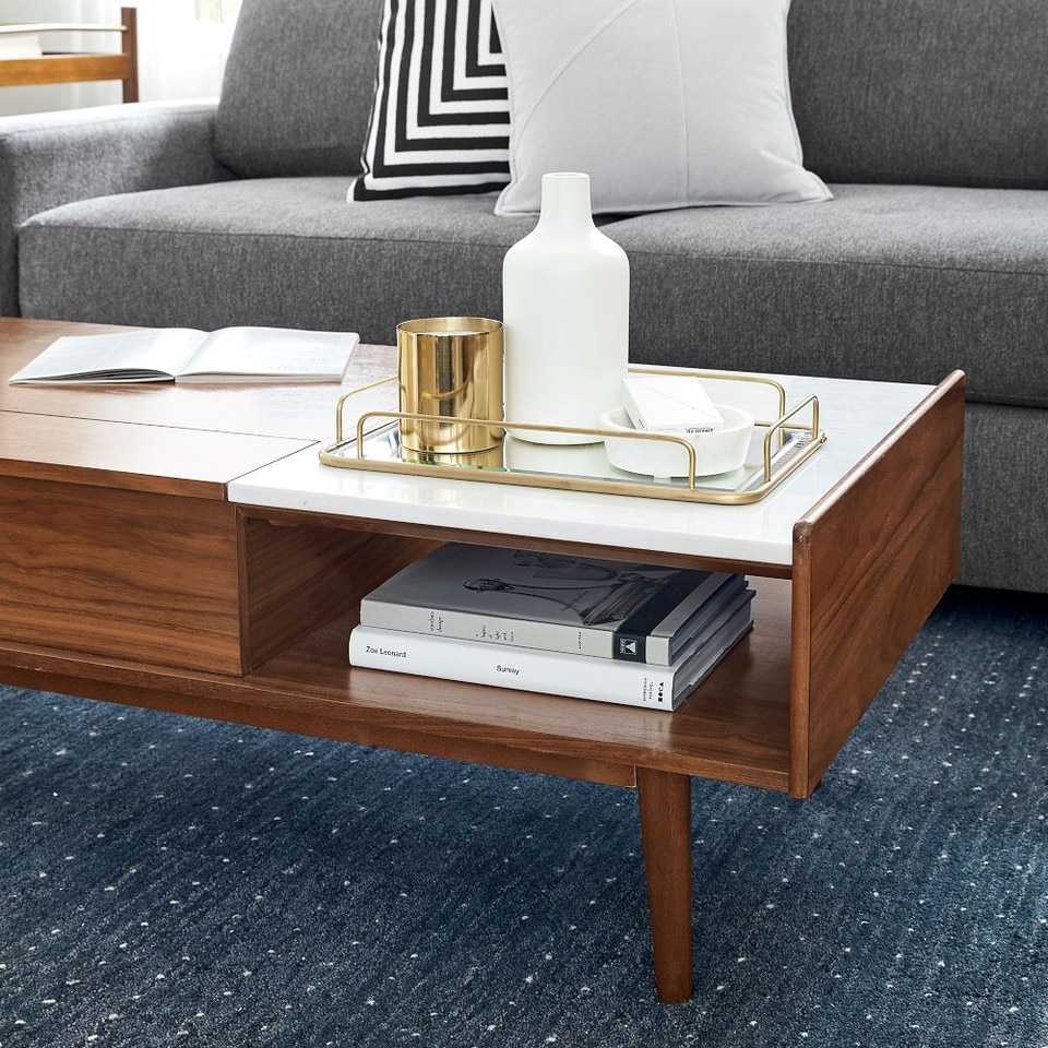 Mid-Century Modern Pop-Up Coffee Table (122 cm)