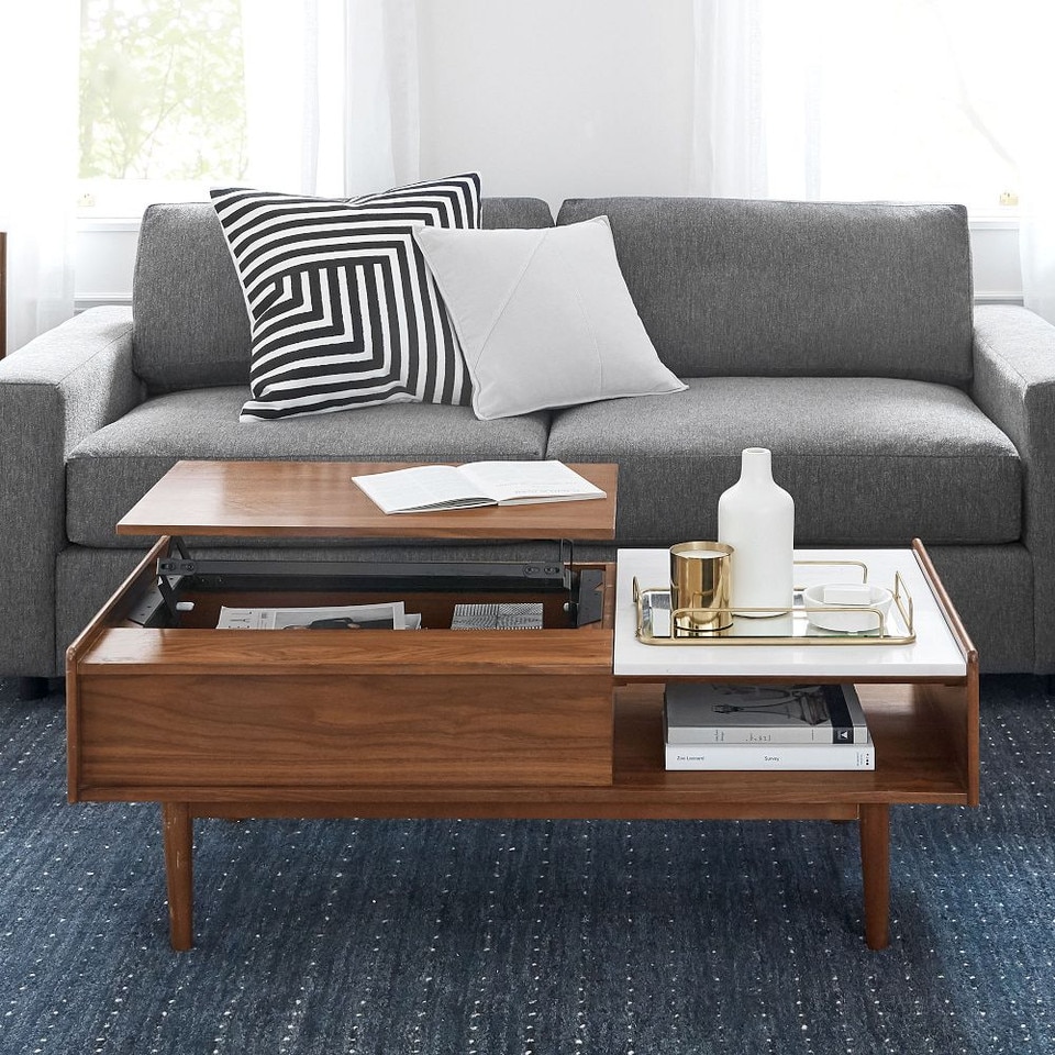 Mid-Century Modern Pop-Up Coffee Table (122 cm)