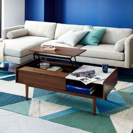 Mid Century Pop Up Storage Coffee Table West Elm United Kingdom