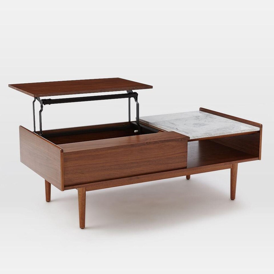 Mid Century Pop Up Storage Coffee Table
