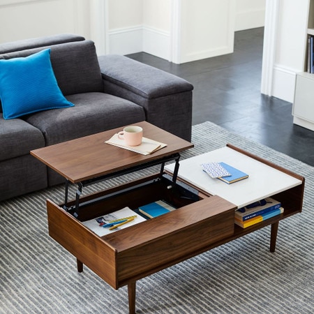 Mid Century Pop Up Storage Coffee Table West Elm United Kingdom Mid Century Pop Up Storage Coffee Table, Round Coffee Tables With Storage Canada